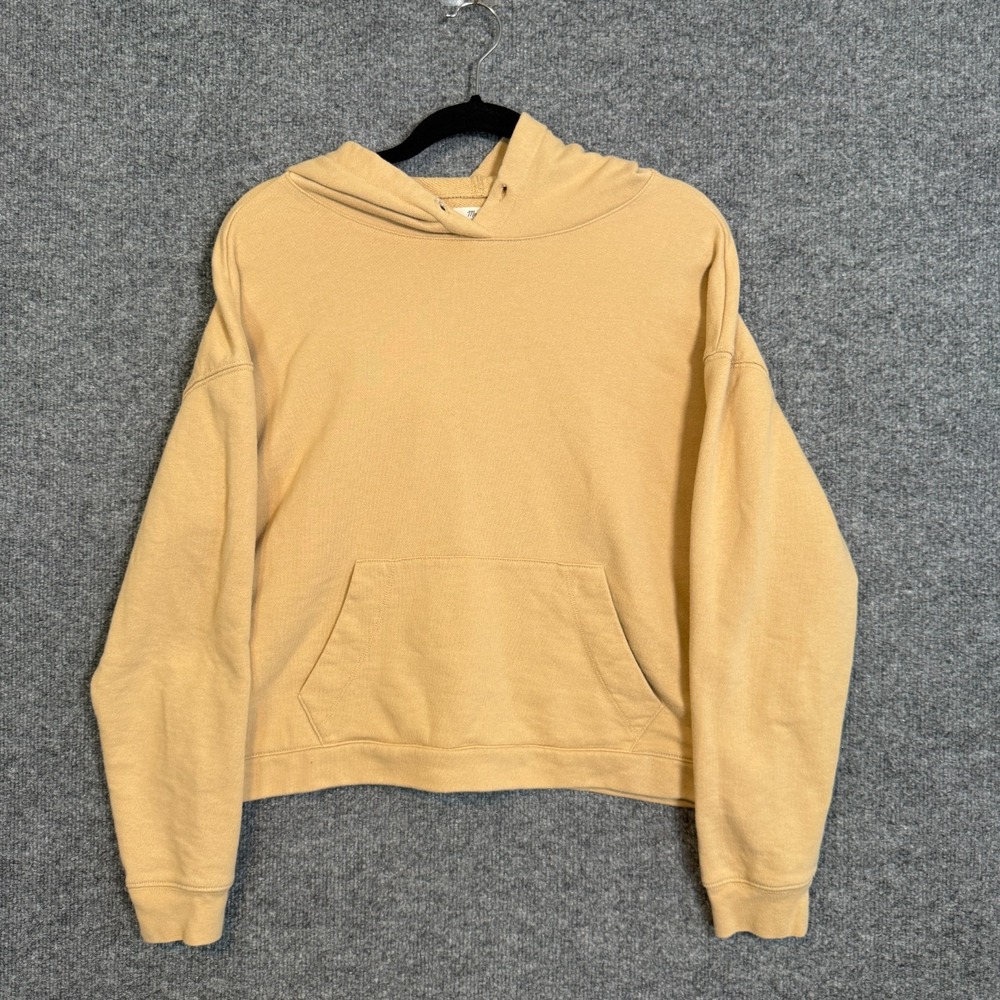 Madewell Cropped Hoodie in Mustard Yellow